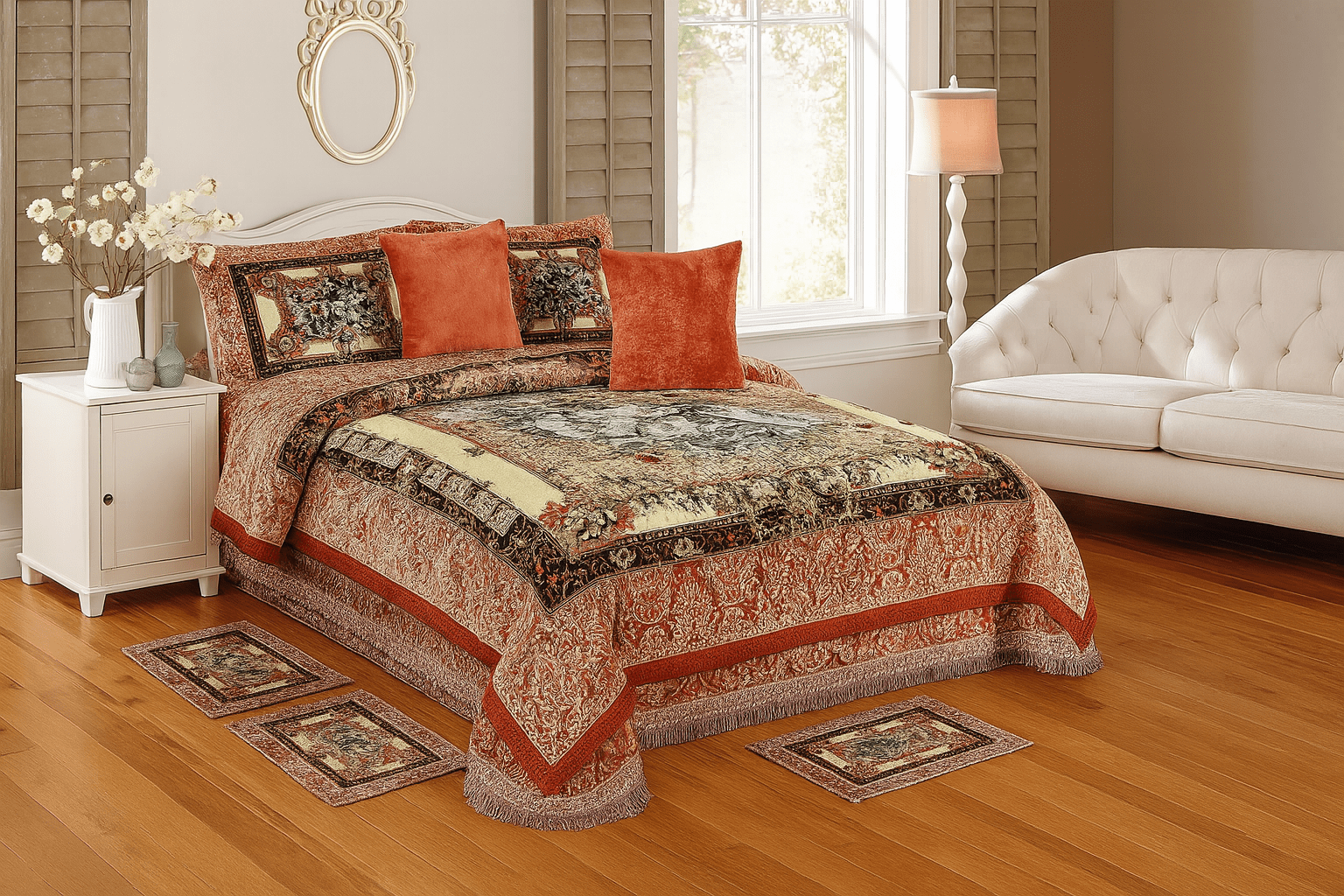 10 pcs Wedding Bedsheet Set with Rugs - Image 2